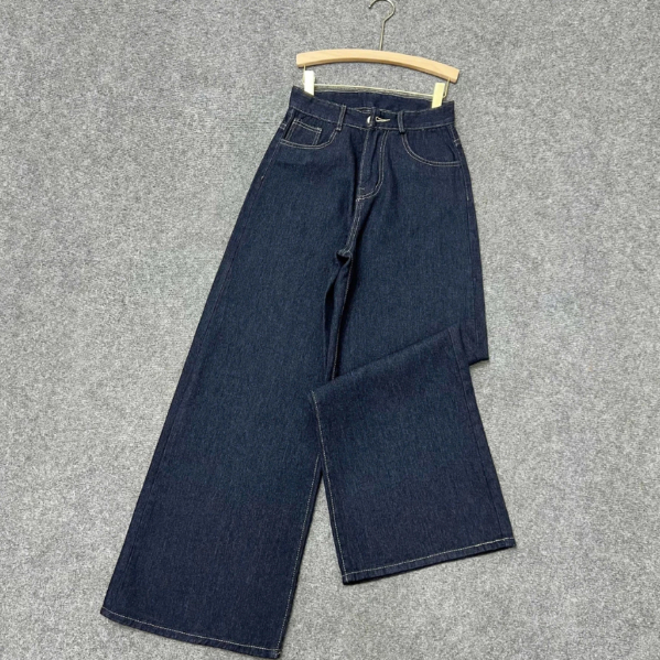 [Peinn] Quần Jean Bigsize Nữ Ống Rộng Xòe Nhẹ Cạp Cao Đi Viền Cá Tính Dễ Phối Đồ Chubby Q548