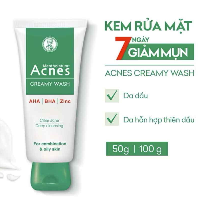 Kem rửa mặt - Sữa rửa mặt Acnes 100g ngừa mụn lành tính