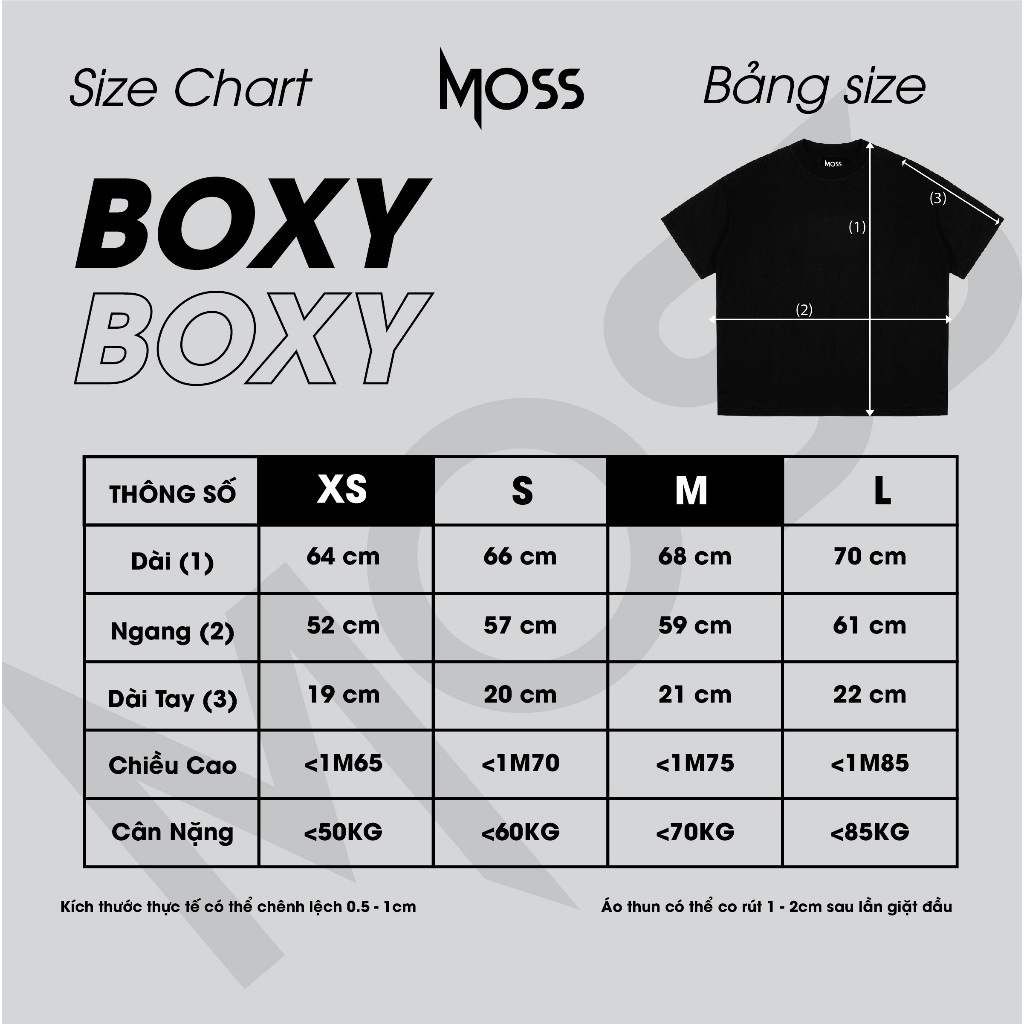ÁO THUN BOXY 260GSM - "MOSS RAIMENT IN LOGO ·" -  BOXY FORM - CHẤT COTTON 100% 260GSM PREMIUM MOSS.STU