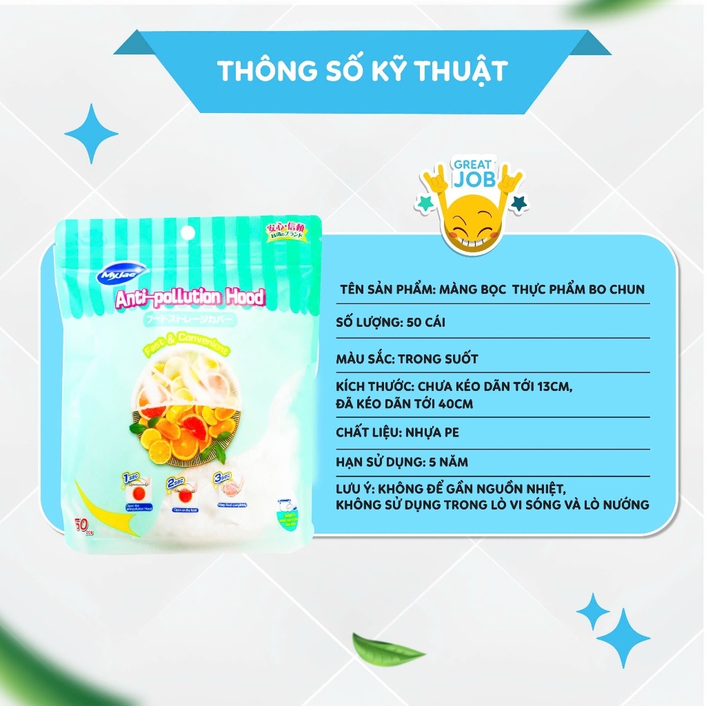 Màng Bọc Thực Phẩm Bo Chun MyJae (1 Bịch 50 Cái)