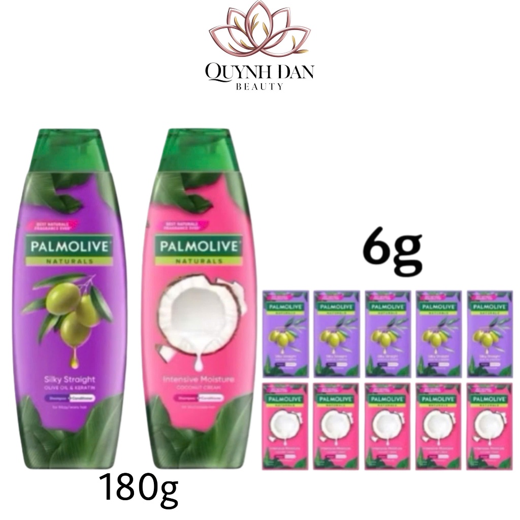 Dầu gội Palmolive kèm dầu xả 2in1 chai 180ml, gói 6g, dây 10 gói