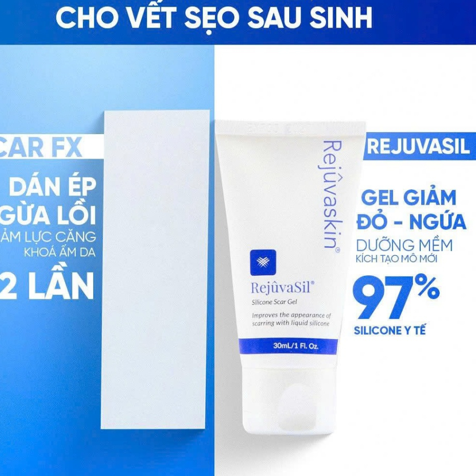 Gel ngăn ngừa sẹo và làm xẹp sẹo lồi, sẹo phì đại Rejuvaskin Rejuvasil 10ml