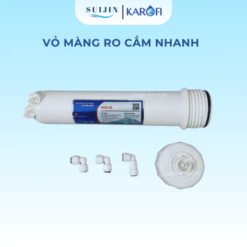 Vỏ Màng RO - Cốc Lọc Màng RO Số 4 Loại Cắm Nhanh Kèm Cút, Van Một Chiều Và Van Thải