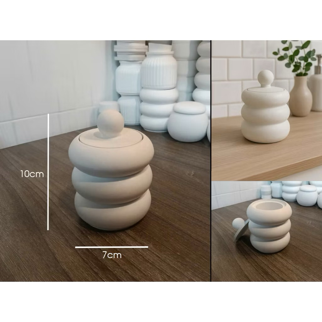 Cốc thạch cao 3 ngấn đa năng, đựng bút, làm nến, cắm hoa, cắm bút,cọ, lược, trang trí, phong cách tối giản, hiện đại