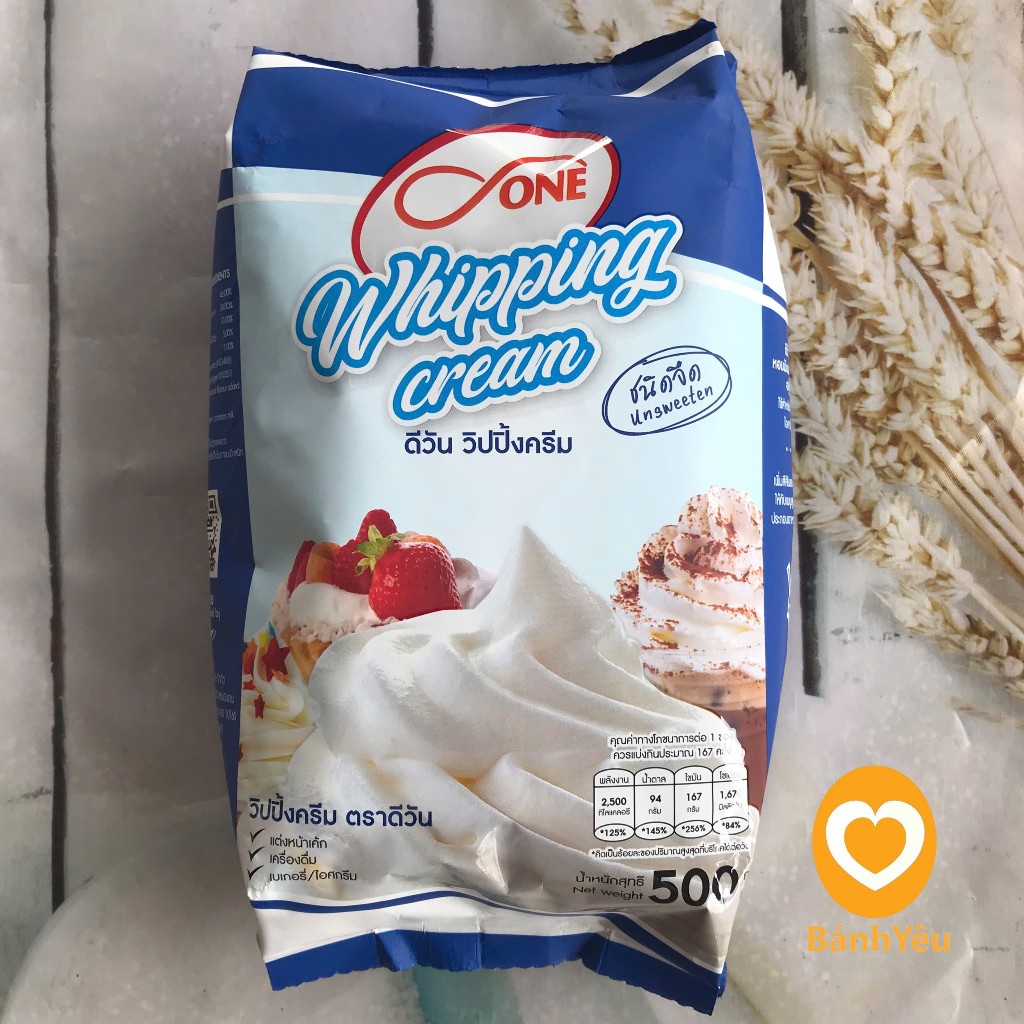 Bột Whipping Cream Thái Lan Có Đường/ Không Đường 500g - dùng trong làm bánh,kem