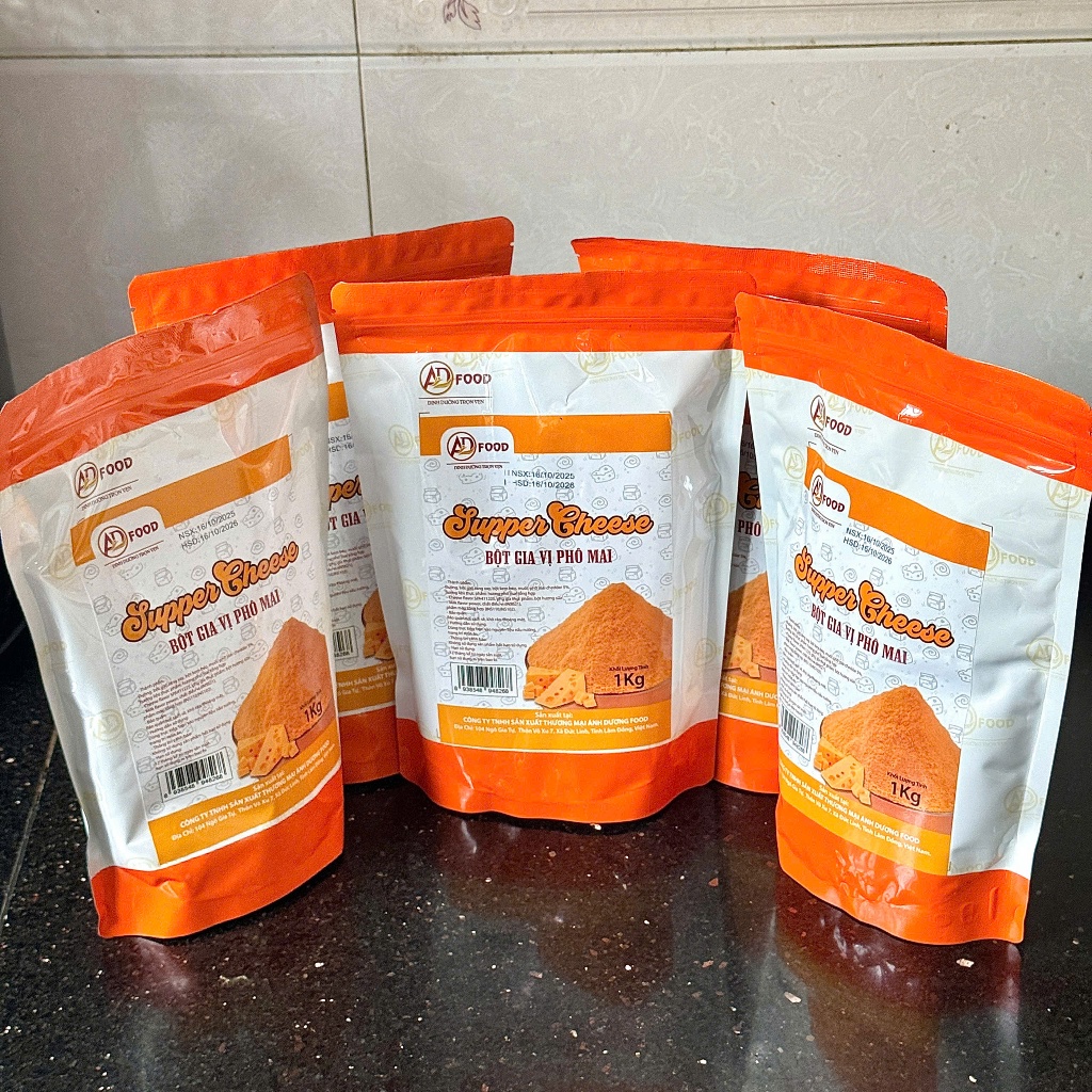 Sỉ 5Kg Bột phô mai Supper Cheese ADFOOD – dùng rắc trực tiếp lên các món chiên, snack và trang trí món ăn