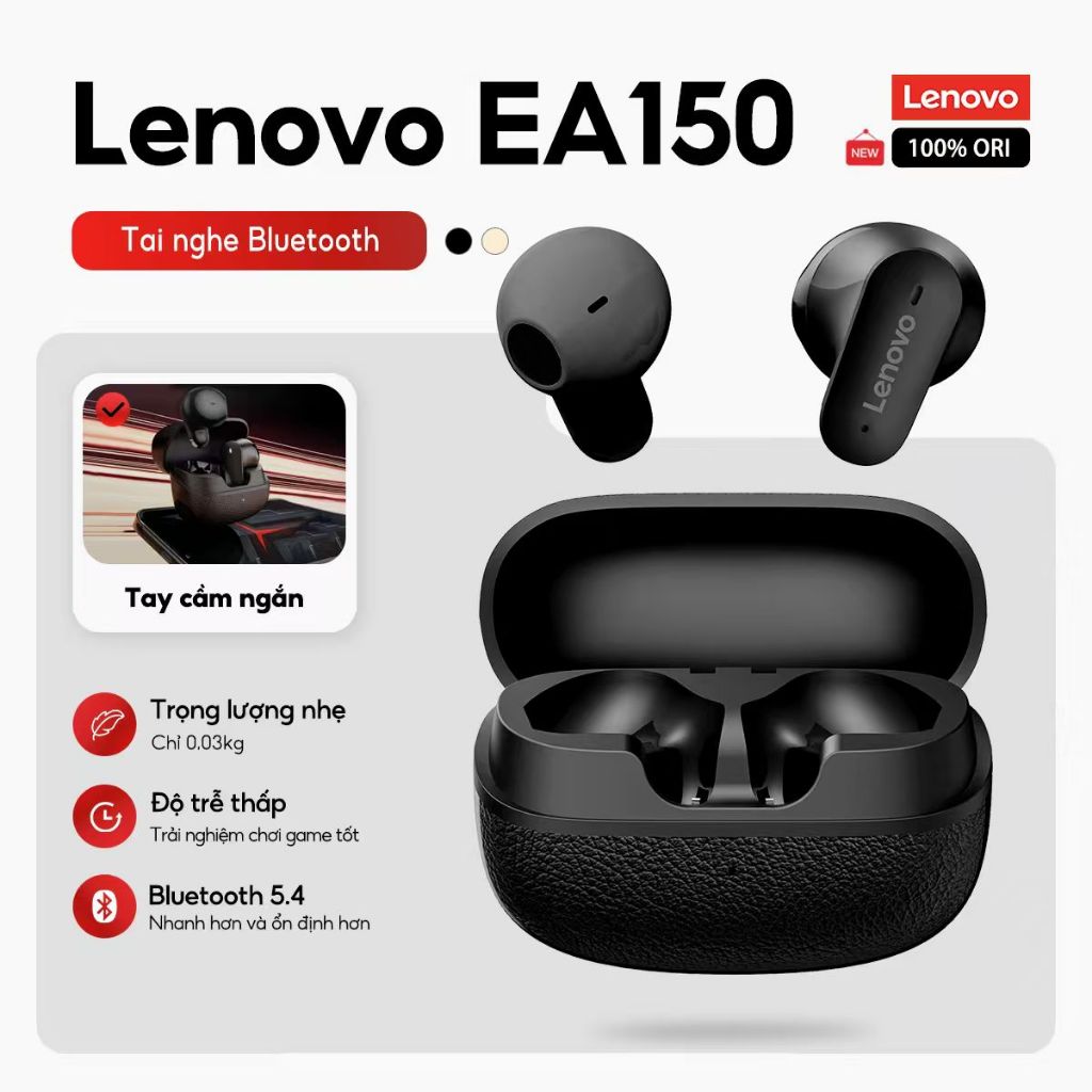 Lenovo Earbuds EA150    Bluetooth 5.4   Touch Control   Lightweight   Long Battery Life   Built-in Mic