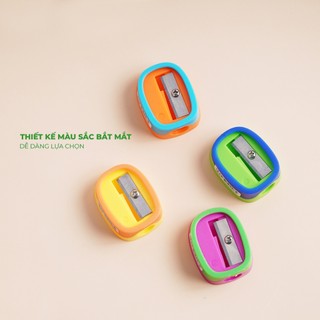 Combo 10 Gọt Bút Chì Mini Mondez Nhiều Màu Sắc, Chuốt Bút Chì Chất liệu ABS Bền Bỉ, Lưỡi Dao Không Bị Han Rỉ