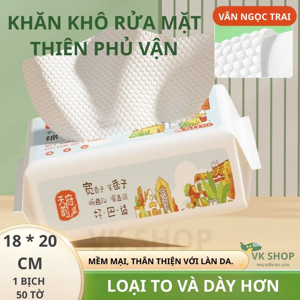 Khăn Giấy Khô Đa Năng 18x20cm – Vải Không Dệt, An Toàn Cho Da, Tiện Dụng Du Lịch