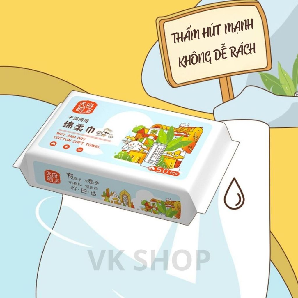 Khăn Giấy Khô Đa Năng 18x20cm – Vải Không Dệt, An Toàn Cho Da, Tiện Dụng Du Lịch