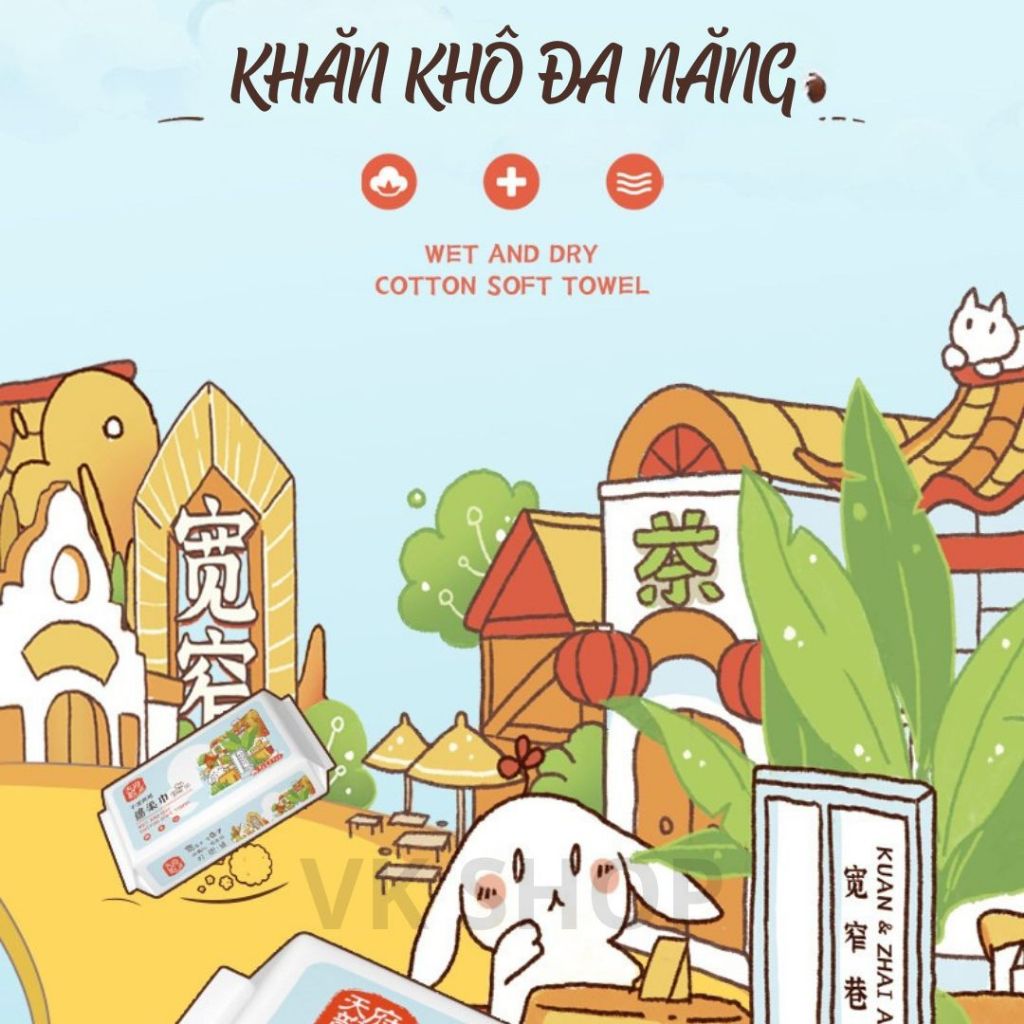 Khăn Giấy Khô Đa Năng 18x20cm – Vải Không Dệt, An Toàn Cho Da, Tiện Dụng Du Lịch