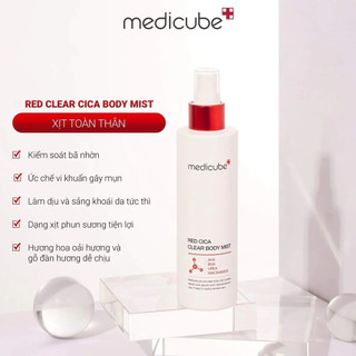 Xịt dưỡng thể cho da mụn medicube Red Clear Cica Body Mist 200ml
