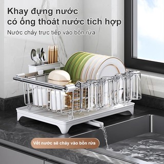 BMZAR Giá để bát đĩa đa năng inox Kệ Bát Đĩa Inox Thu gọn được Giá úp bát đĩa