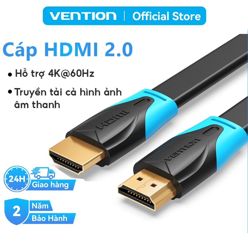 Dây Cáp HDMI Vention Hỗ Trợ 4K 60Hz Truyền Video Âm Thanh Sắc Nét, Kết Nối TV, Máy Tính, Màn Hình Hình Ảnh Siêu Thực