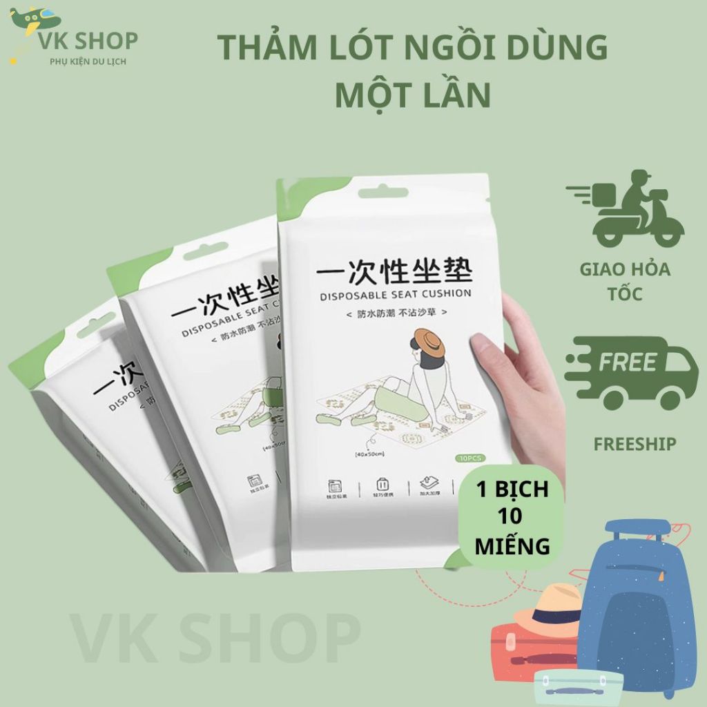 Thảm Lót Ngồi Dùng Một Lần 40*50cm – Tiện Lợi, Vệ Sinh, Chống Thấm, Dành Cho Du Lịch – Dã Ngoại