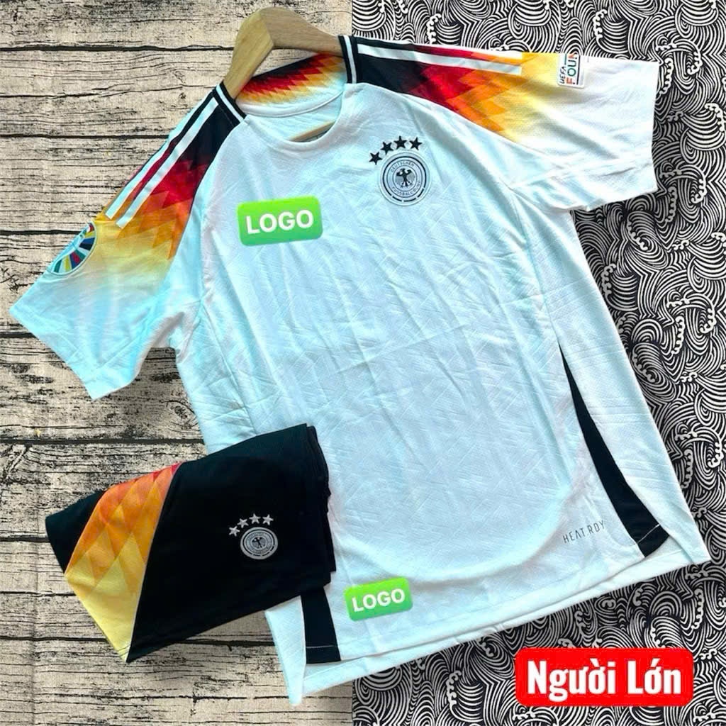 Áo Bóng Đá Đội Tuyển Đức Euro Trắng 2024/2025 - Chuẩn Mẫu Thi Đấu - Vải Polyester Gai Thái Cao Cấp,