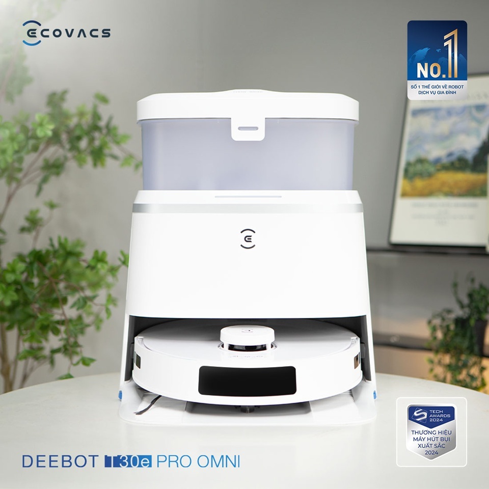 Robot hút bụi lau nhà Ecovacs Deebot T30e Pro Omni 11.000Pa - Pin 5200mAh