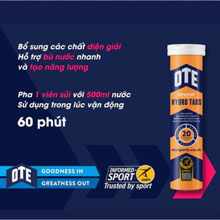 Viên sủi điện giải bổ sung khi chơi thể thao OTE Hydro Tabs các vị Chính hãng - Bù nước điện giải