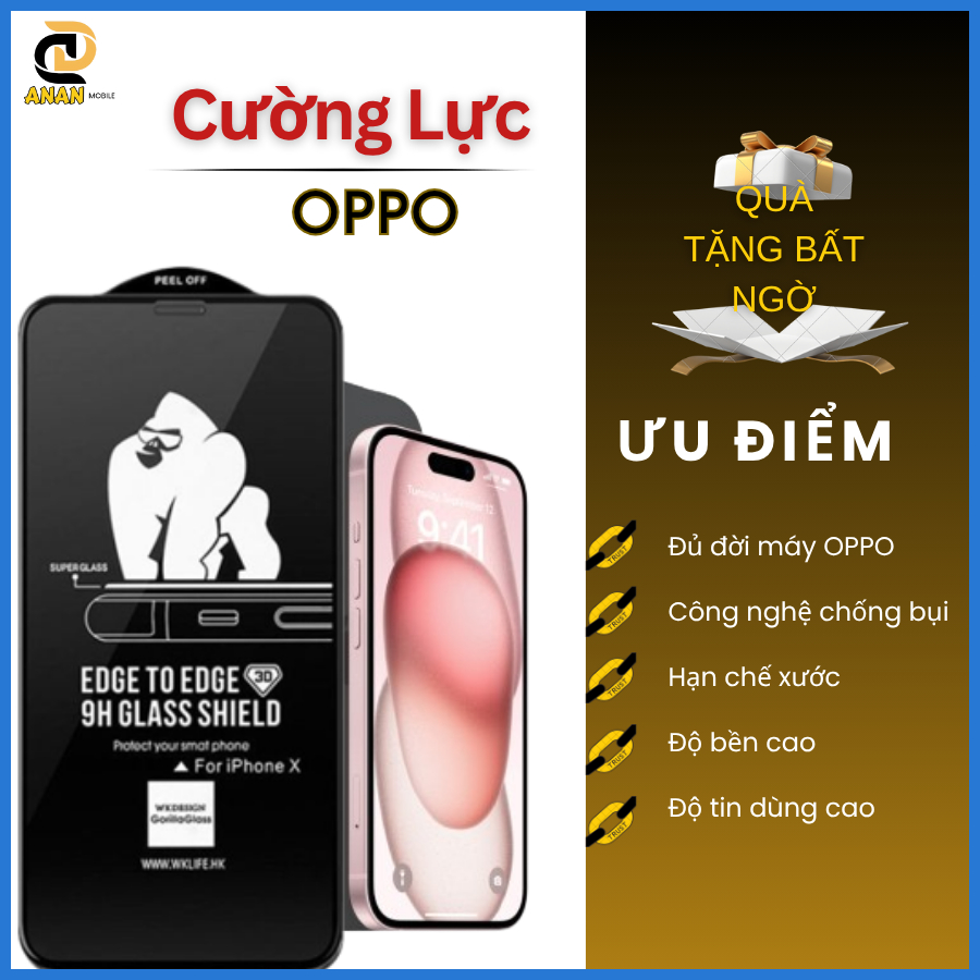 Cường lực Oppo A3 A3x A5 Pro 5G A60 A98 A97 A96 A95 A94 A93 A92 A91 A79 A78 A77s A76 A74 A73 A72 A58 A57 A56 A55 A54 A53