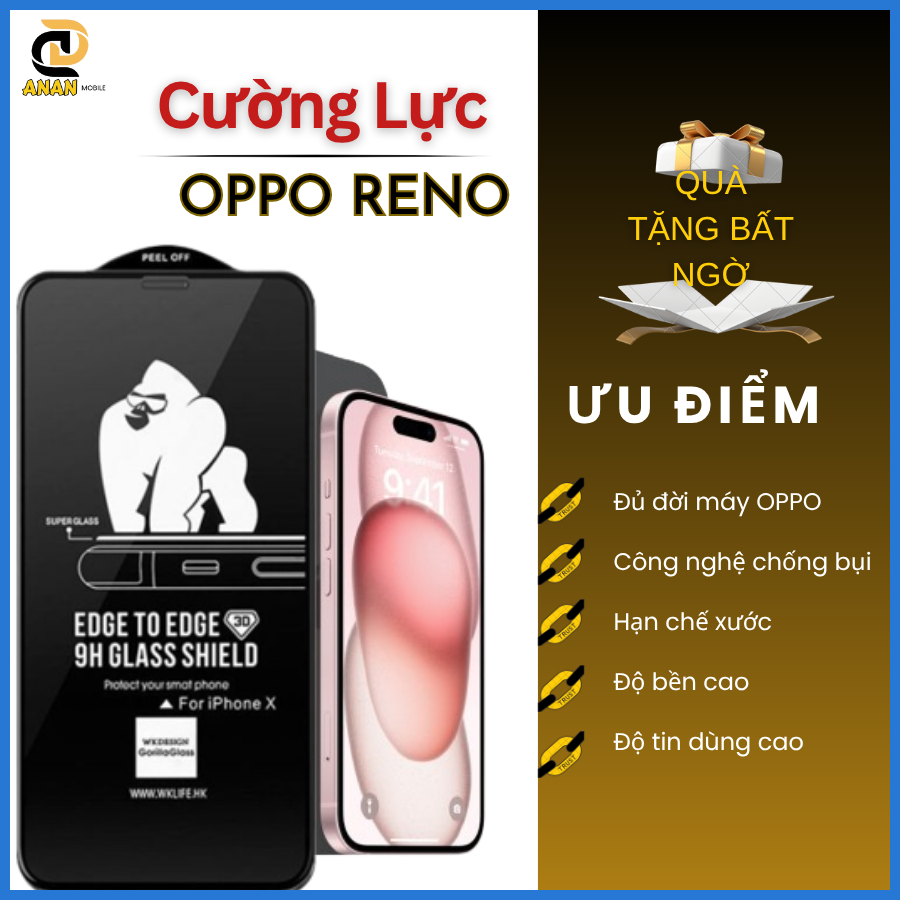 Cường lực Oppo Reno 13 13F 5G 12F 11F 8 8Z 8Pro 5G 7 7Z 6 6Z 5 4 3 2 2F  A12 A15 A15s A16 A16K A17 A17K A18 A31 A38