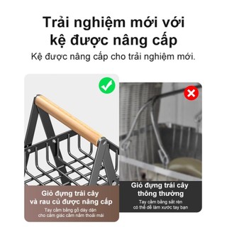 Giỏ Đựng Đồ  Đa Năng Sắt 3 Tầng Giỏ để đồ Có thể cầm tay lên Để lưu trữ rau quả