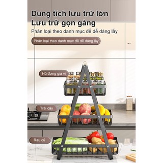 Giỏ Đựng Đồ  Đa Năng Sắt 3 Tầng Giỏ để đồ Có thể cầm tay lên Để lưu trữ rau quả