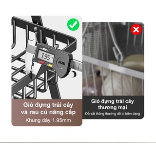 Giỏ Đựng Đồ  Đa Năng Sắt 3 Tầng Giỏ để đồ Có thể cầm tay lên Để lưu trữ rau quả