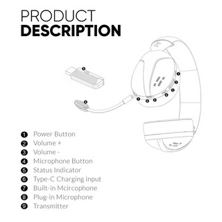 Tai nghe Gaming EXPOSE P91W/P90W 2.4G Bluetooth Gaming over-ear chụp tai, Có sẵn cho PC / Máy tính / Laptop