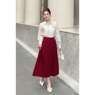 Áo Sơ Mi Nữ SHE'S BACK Lụa Tơ Nhật Bản Cao Cấp, Áo Công Sở Nữ Sang Trọng S61H24H001