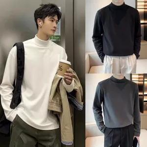 Áo giữ nhiệt Nam FABUMAN CỔ 3 phân chất cotton co giãn 4 chiều màu đen trắng BIGSIZE