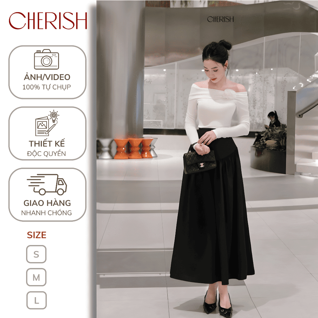CHERISH - Chân váy ARI cạp cao rút nhún sang trọng, nữ tính