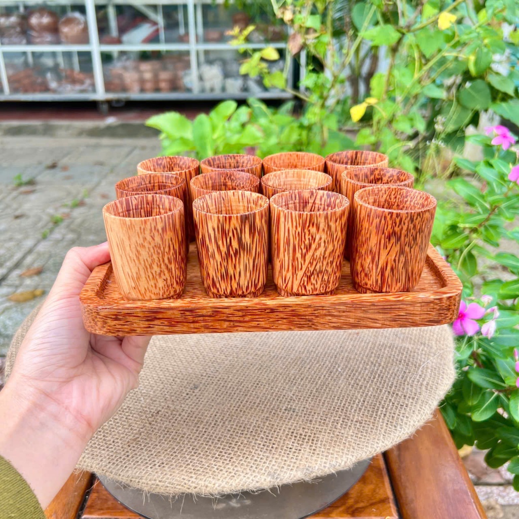 [ HÀNG LOẠI 1 ] Ly Uống Trà Gỗ Dừa Quà Tặng Độc Đáo, Trang Trí Bàn Tiệc, Sưu Tầm Đồ Gỗ Thủ Công - KIM TỨ