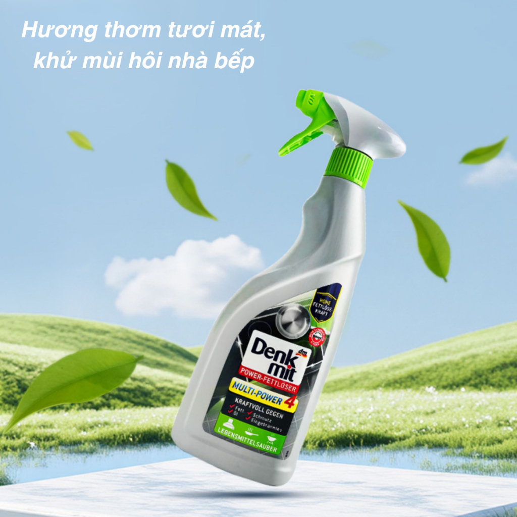 [ Mẫu mới nhất] Chai xịt tẩy rửa nhà bếp Denkmit đa năng 750ml dùng cho cả máy hút mùi Power4