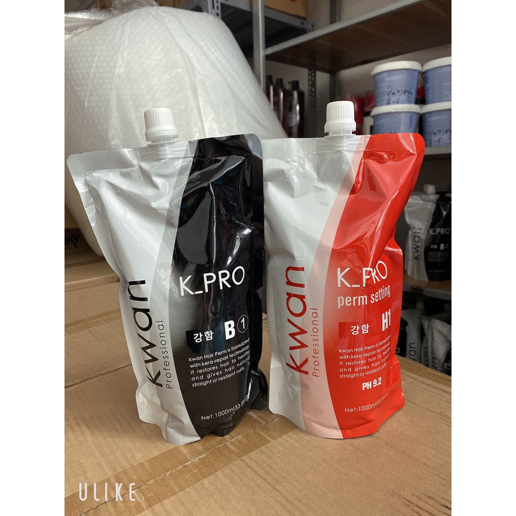 Kwan Kpro Thuốc Uốn/ Duỗi Kwan Hàn Quốc 1000ml Mùi Thơm Dâu Tây An Toàn Hiệu Quả Cho Mái Tóc Xuất Xứ Korea