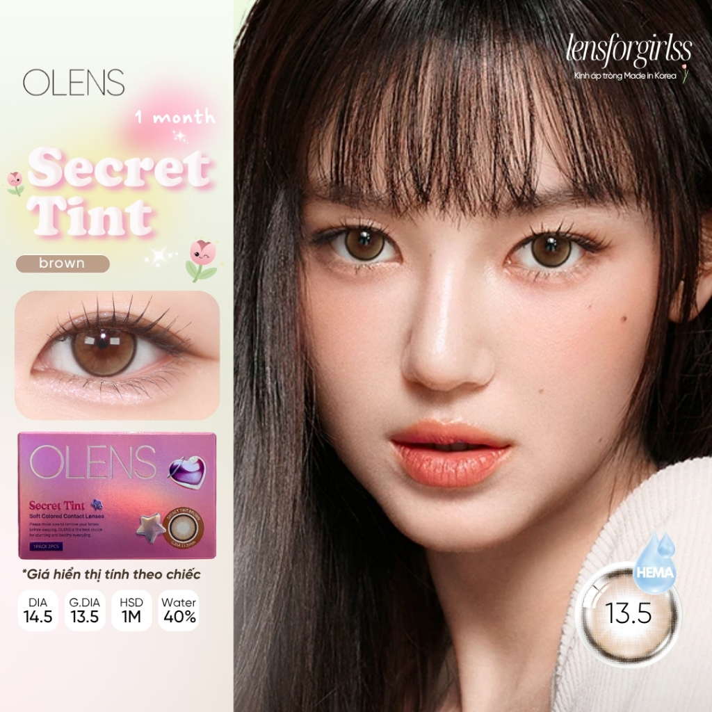 (OLENS) LENS 1 THÁNG | Kính áp tròng GIÃN TRÒNG - SECRET TINT BROWN ...