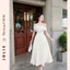 Đầm Xòe Lửng Đen Thiết Kế Hở Vai Nơ Lớn Cao Cấp Dự Tiệc