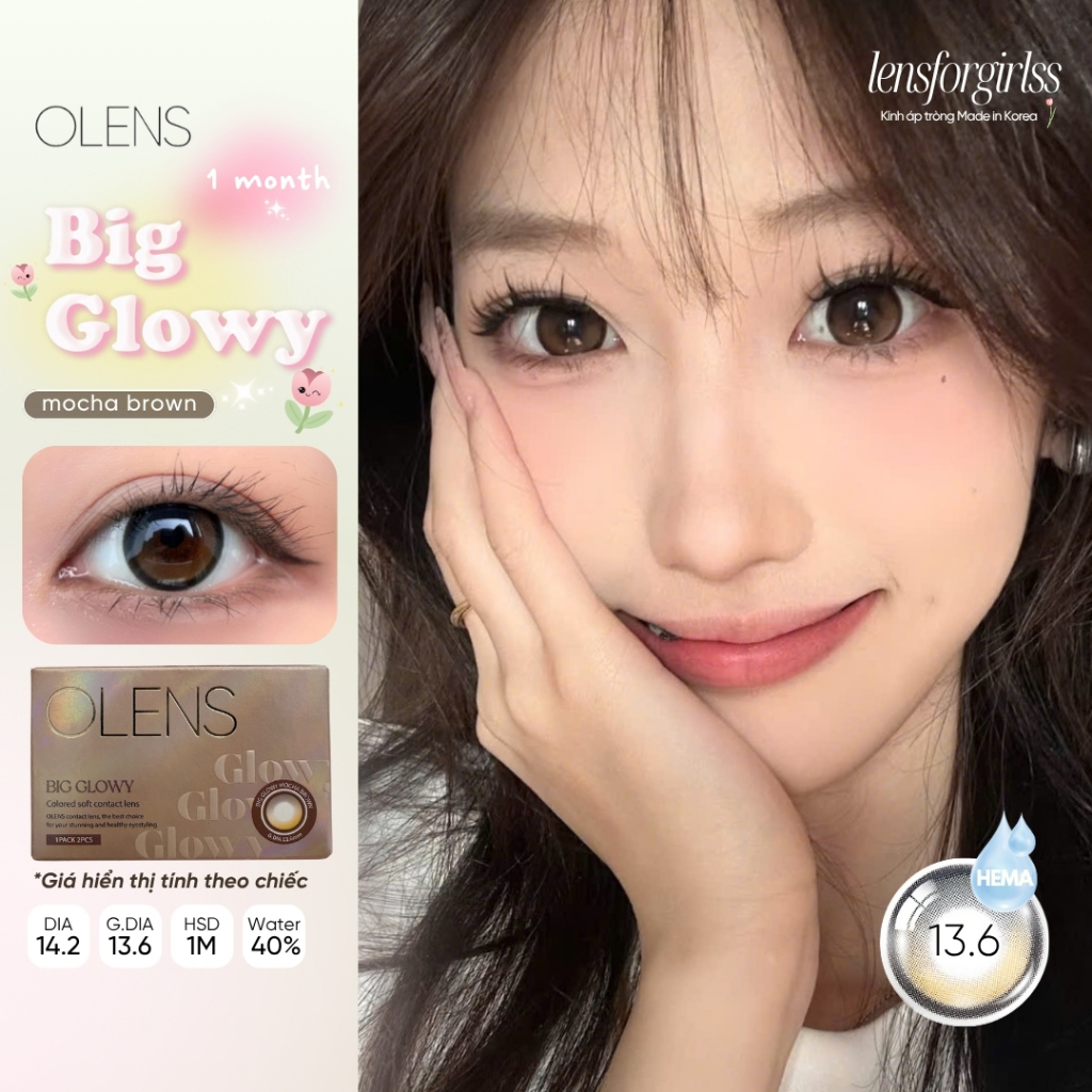 (OLENS) LENS 1 THÁNG | Kính áp tròng GIÃN TRÒNG - BIG GLOWY MOCHA chính ...