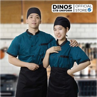 Áo Bếp Tay Ngắn Dinos, Cổ Tàu Cho Nam Nữ Nhân Viên Bếp Nhà Hàng, Khách Sạn, Quán Ăn - Nhiều Màu Sắc