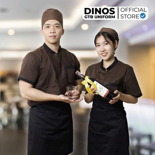 Áo Bếp Tay Ngắn Dinos, Cổ Tàu Cho Nam Nữ Nhân Viên Bếp Nhà Hàng, Khách Sạn, Quán Ăn - Nhiều Màu Sắc