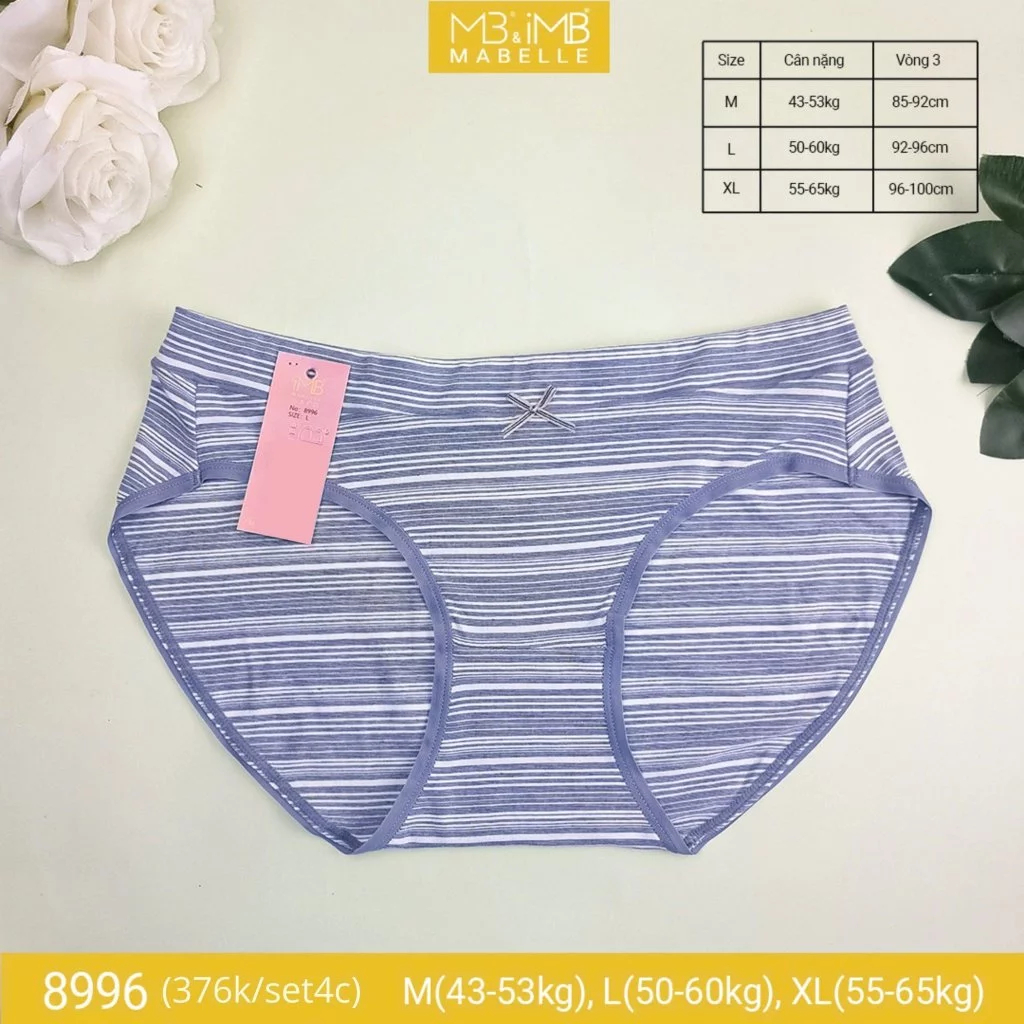 Quần lót cotton kháng khuẩn tàng hình MB 8396 cạp vừa