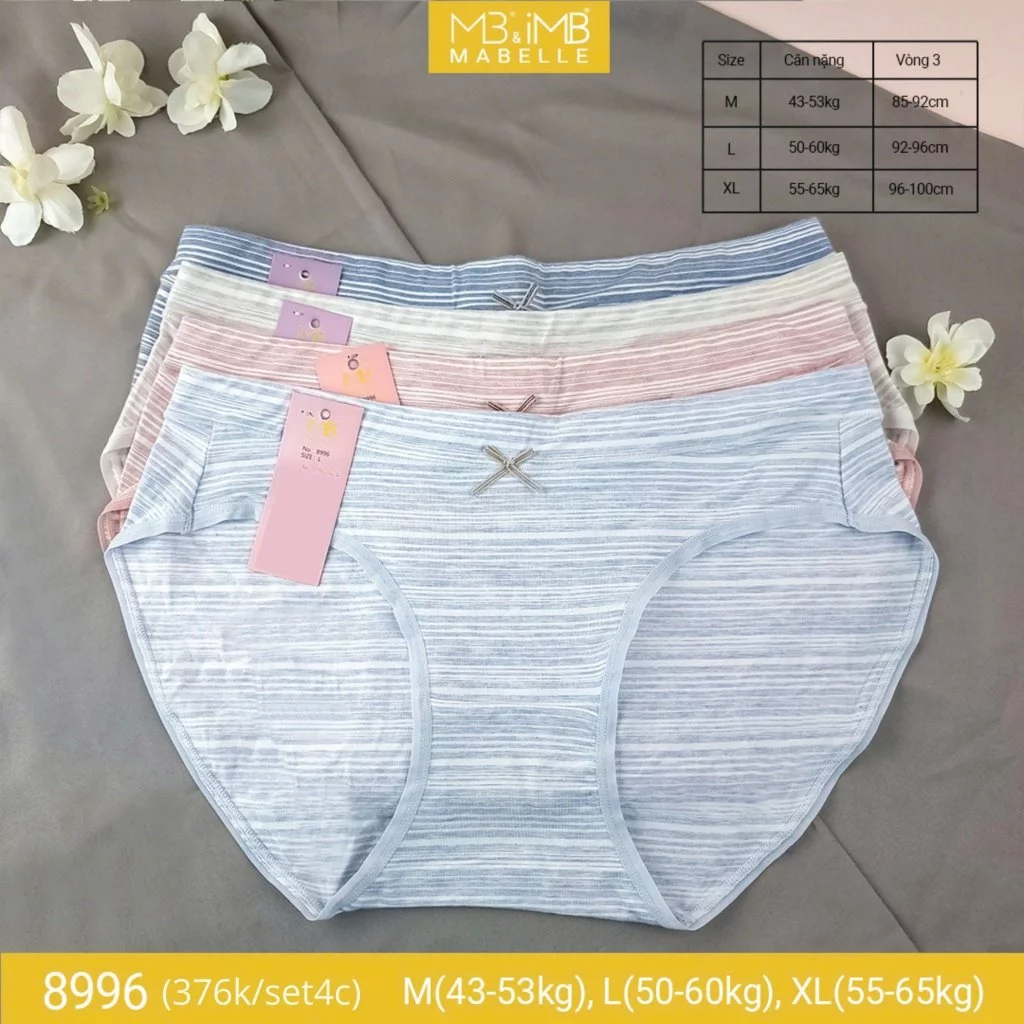 Quần lót cotton kháng khuẩn tàng hình MB 8396 cạp vừa