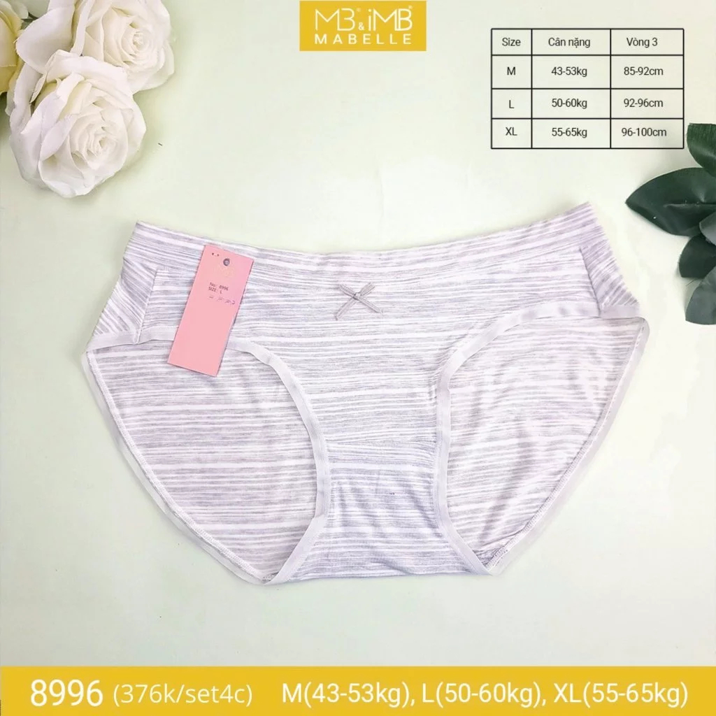 Quần lót cotton kháng khuẩn tàng hình MB 8396 cạp vừa