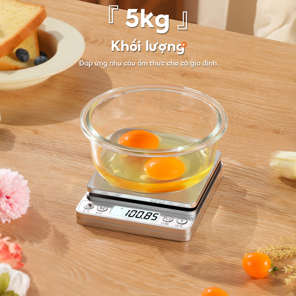 Cân điện tử nhà bếp, cân tiểu ly mini 3000g/0.1g LS1-0657-16 làm bánh độ chính xác cao