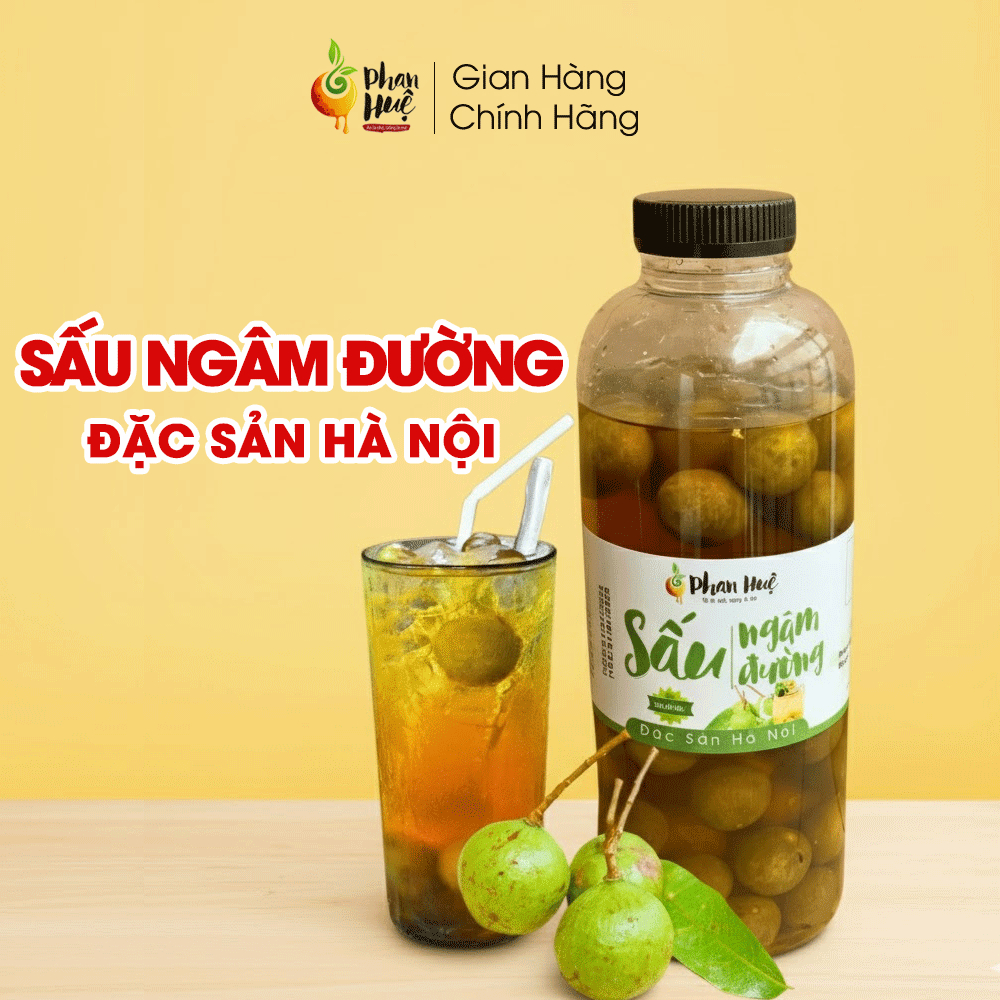 Sấu ngâm đường chua ngọt Phan Huệ Hộp 850gr 1kg đặc sản Hà Nội
