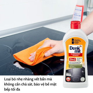 Dung dịch vệ sinh mặt kính bếp từ,bếp hồng ngoại Denkmit 3in1 300ml - Hàng nội địa đức