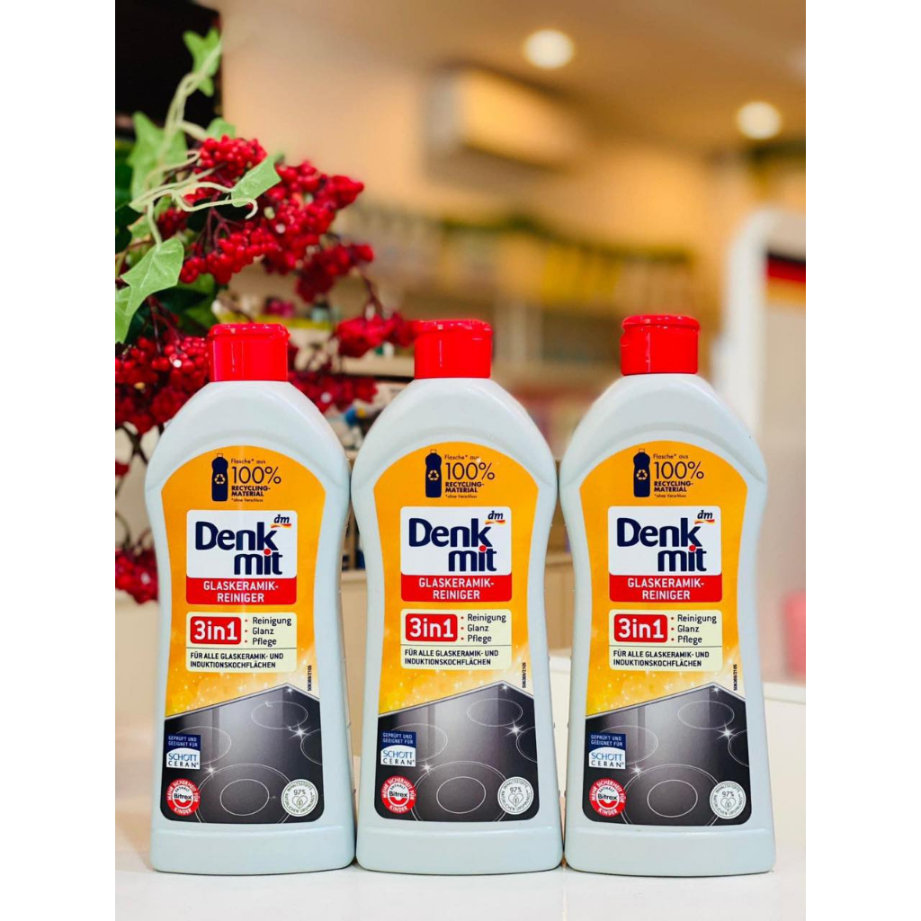 Dung dịch vệ sinh bếp từ DENKMIT 3IN1 Đức 300ml, lau bếp từ, mặt kính