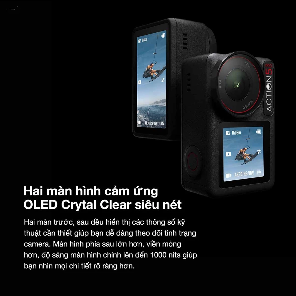 Camera Hành Động DJI Osmo Action 5 Pro | Máy Quay Hành Trình 4K | Chế Độ Màu HLG | Quay Đêm Rõ Nét