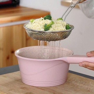 (V31) Vợt Tròn Cán Gỗ Lọc Dầu, Vớt Thức Ăn Đa Năng - Vợt Tròn Cán Gỗ Đáy Sâu Chất Liệu INOX Cao Cấp