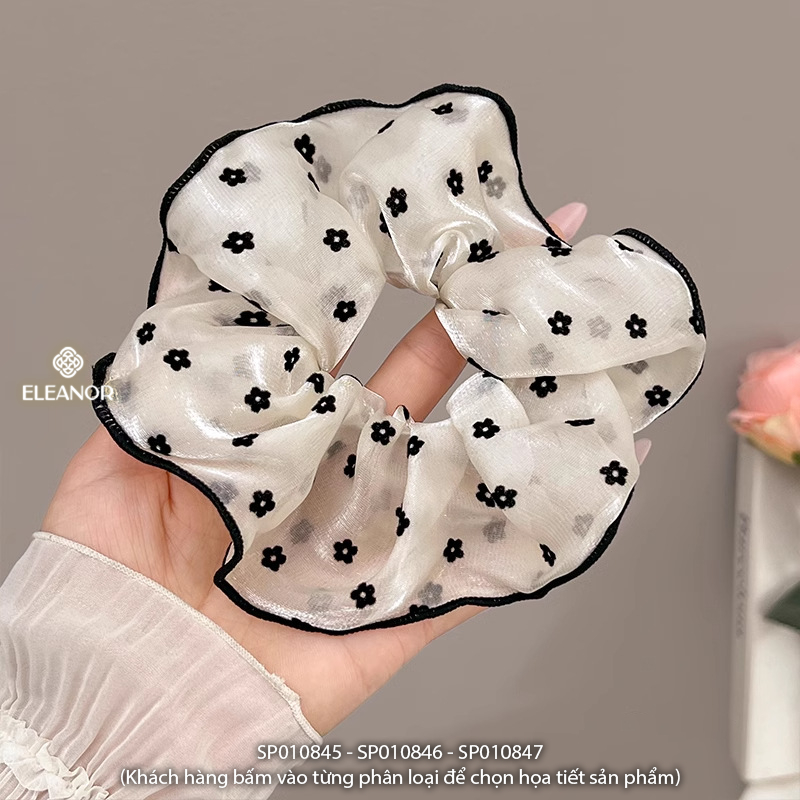 Dây buộc tóc nữ scrunchies Eleanor Accessories họa tiết đa dạng phụ kiện tóc cột tóc nữ 10845