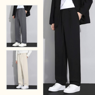 Quần âu nam baggy ống suông cạp chun sau co giãn, quần ống côn dáng suông công sở mềm mịn 6515